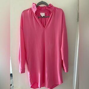 SNDYS Fiona Long Sleeve Shift Dress - Azalea Pink, Size S
